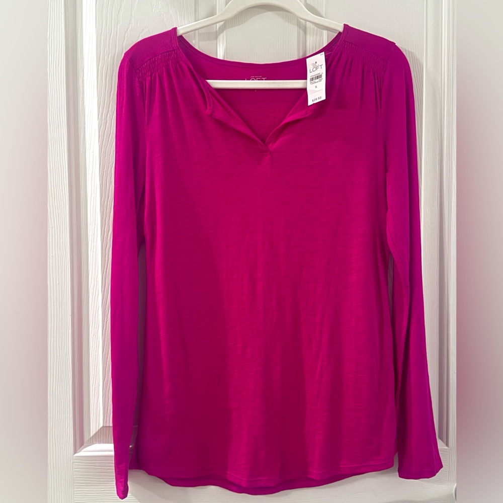 LOFT - Fuchsia Long Sleeve Shirt - NWT